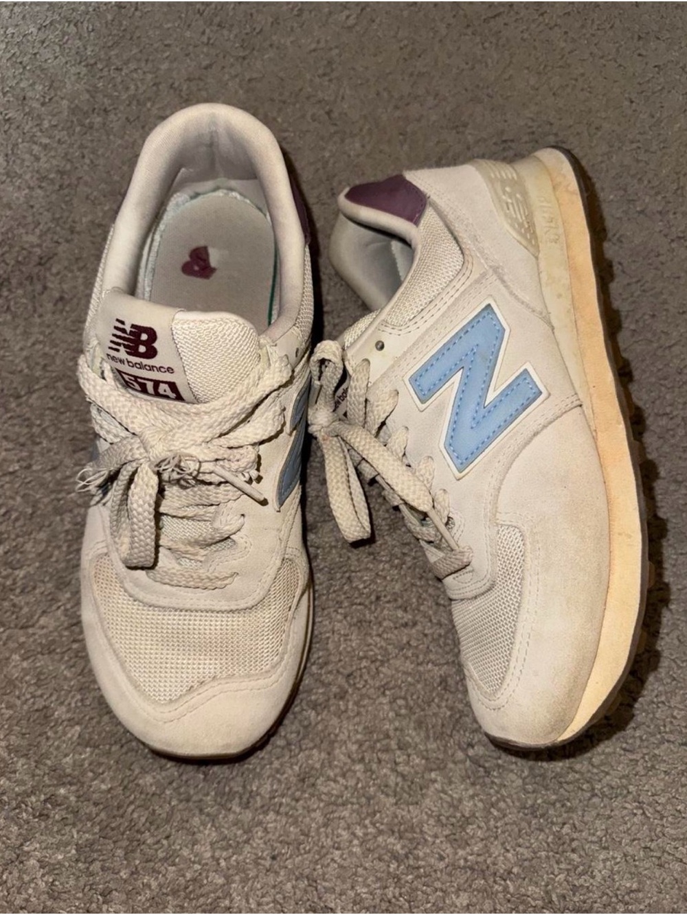 New Balance 574 white trainers